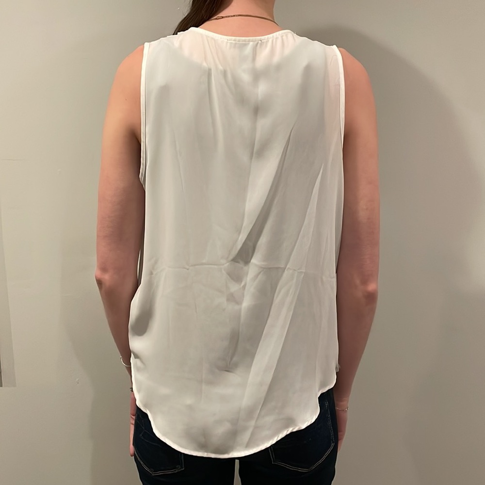 Forever 22 White Open Front Criss Cross Tank Top - Picture 2 of 4